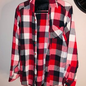 RED PLAID button up shirt
